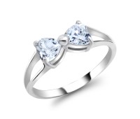 Silver Ring CZ Bow 5mm CSR-59-5